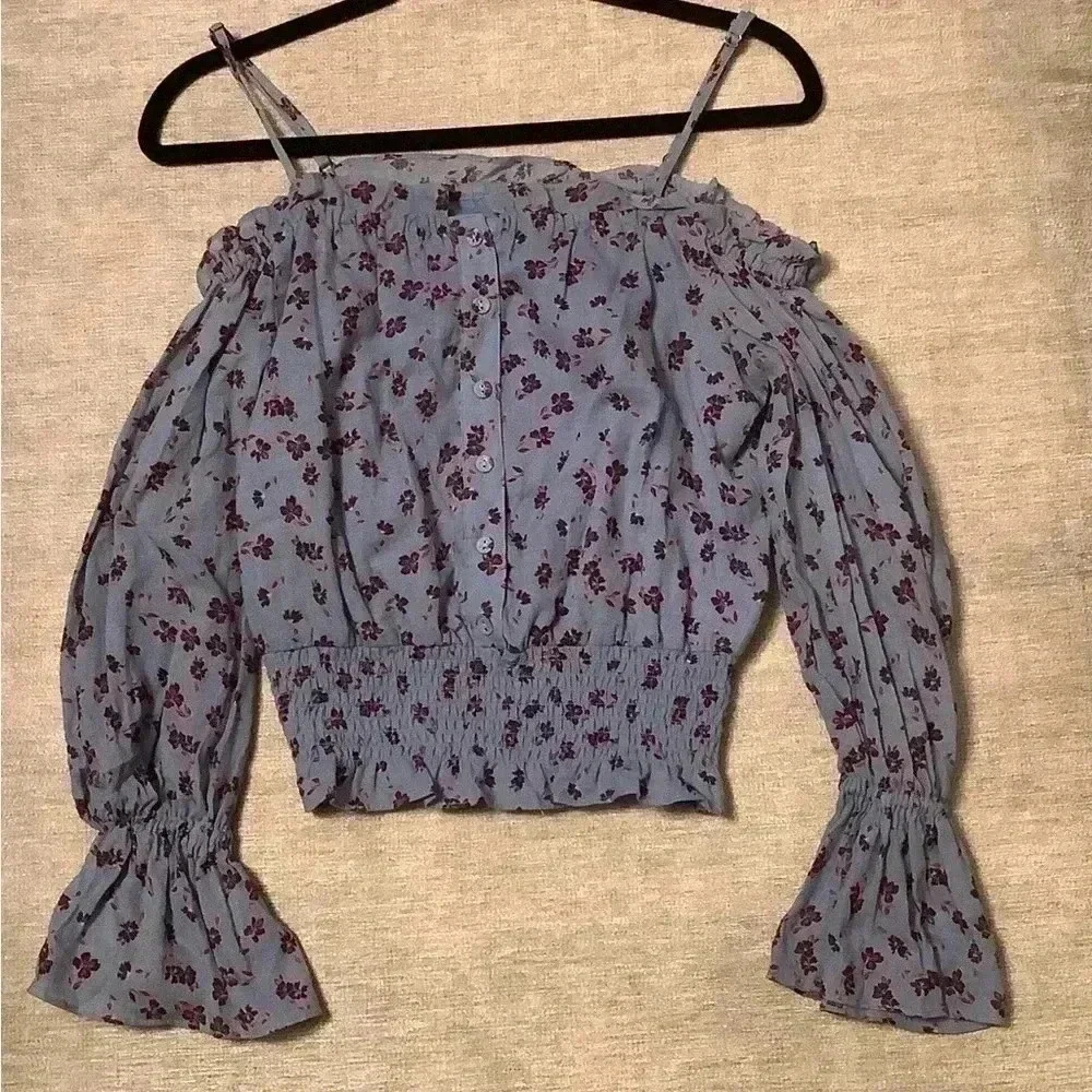 PARKER - Tori Cold Shoulder Smocked Waist Floral Blouse - Picture 2 of 4